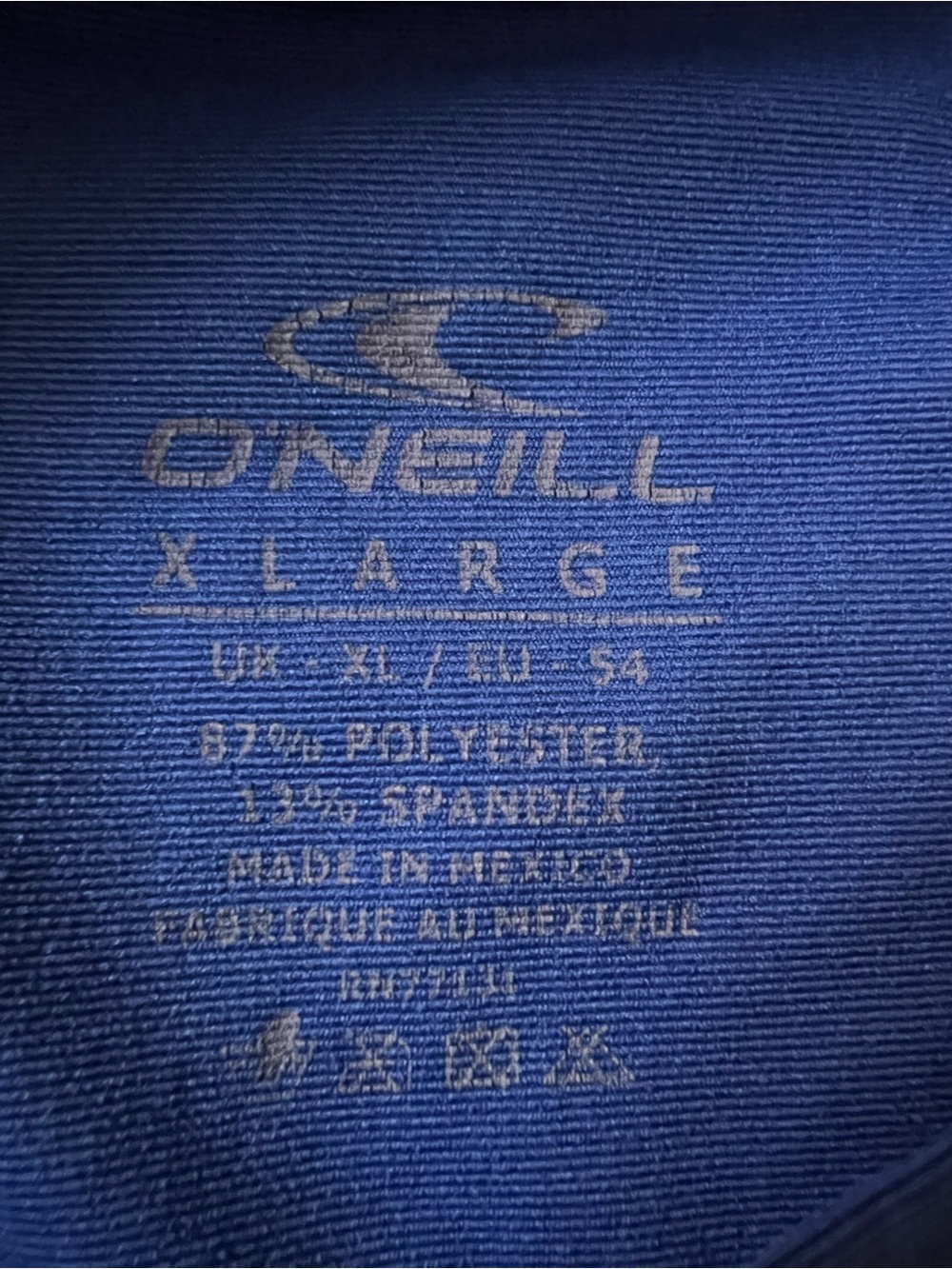 O'Neill Blue Rash Guard with Logo Print - Picture 3 of 5